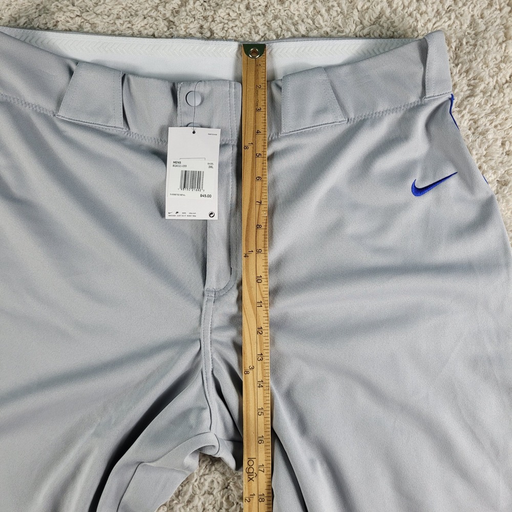 Nike Baseball Pants Mens 3XL Grey NEW BQ9021-055 Blue Side Stripe Knicker Style - Picture 8 of 13